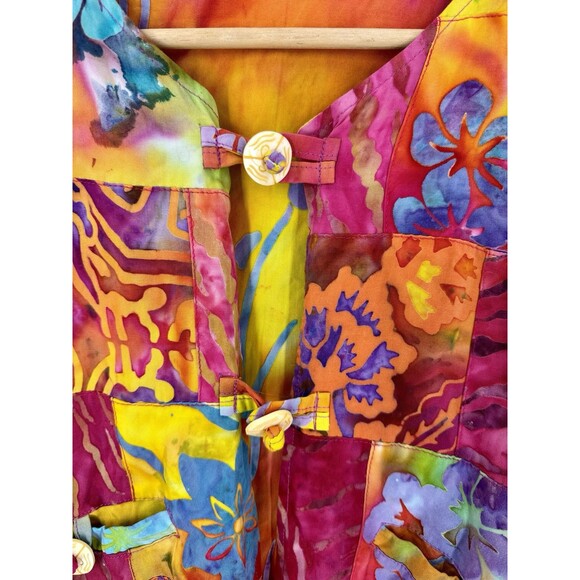 VTG Y2K Patchwork Jacket Boho Festival Unique Aloha Unbranded Fits M-L - Picture 3 of 4